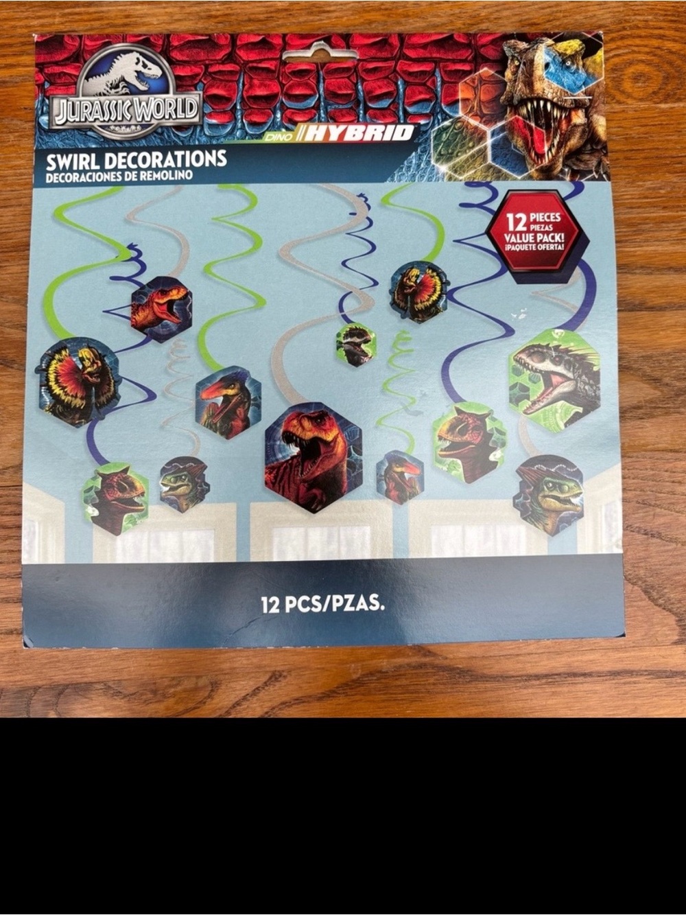 Jurassic World Swirl Decorations Birthday Party Favor Supplies 12pc Dinosaurs